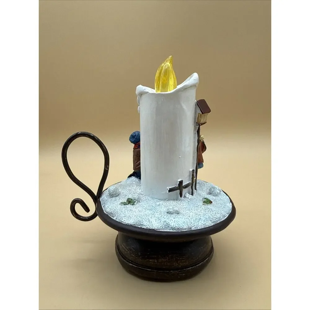 Christmas Decor Flickering Candle Stick KidBuilding Snowman Musical Plays Songs